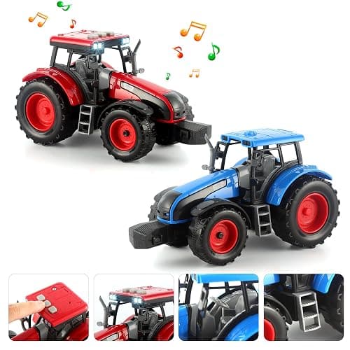 Dwi Dowellin Large Flatbed Semi Truck Toy for Kids,Includes Farm Vehicles,Car Toy Birthday Gift for 2 3 4 5 Years Old Boys and Girls thumbnail 6