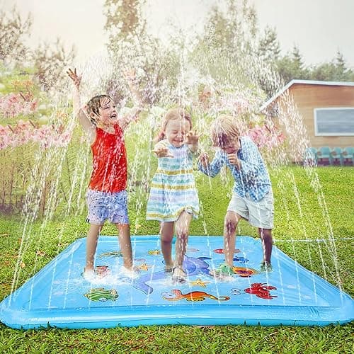 Growsland Splash Pad for Toddlers, Outdoor Sprinkler for Kids, 67" Summer Water Toys Inflatable Wading Baby Pool Fun Gifts for 3 4 5 6 7 8 9 Years Old Boy Girl Backyard Garden Lawn Outdoor Games thumbnail 8