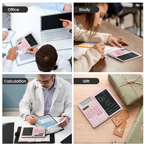 Pink Scientific Calculators for Girls Students, 82 MS Foldable Cute Science Calculator with Notepad Middle and High School Supplies thumbnail 7