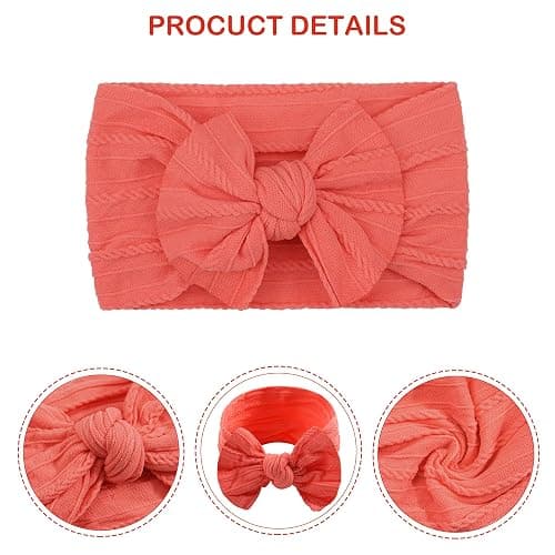 CÉLLOT Super Stretchy Soft Knot Headbands with Hair Bows Head Wrap Hair Accessories For Newborn Baby Girls Infant Toddlers Kids thumbnail 3