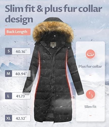 CREATMO US Women's Long Winter Faux Fur Coat Puffer Warm Jacket with Detachable Hood thumbnail 4