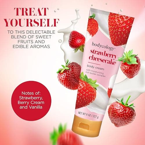 Bodycology Shea Butter Body Cream, Strawberry Cheesecake, 8 oz thumbnail 2