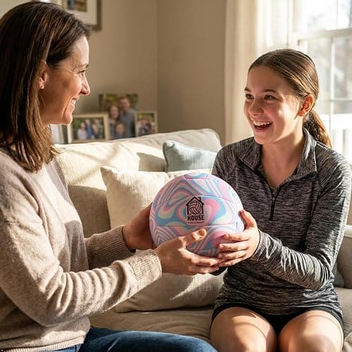 U Scored Sports in The House Soft Indoor Volleyball for Boys & Girls (Ages 3+) – Realistic Feel - Training Ball for Indoor Play - Bring Vball Practice Home - Great Gift for Any Volleyball Player thumbnail 4
