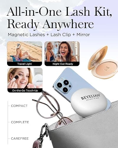 BEYELIAN Portable Magnetic Eyelashes with Applicator Kit All-In-One Box, Upgrade Soft Reusable Magnetic Lashes, No Glue Needed False EyelashesAYT35 (Lightweight & Comfortable) thumbnail 3