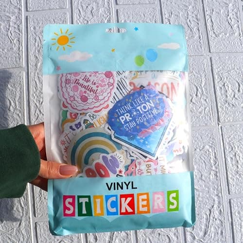 300PCS Affirmation Stickers by Puraesla - Holographic Motivational Sticker Pack, Positive Journal Encouraging Shiny Quotes for Kids, Teachers, Classroom, Waterproof Scrapbook Supplies thumbnail 7
