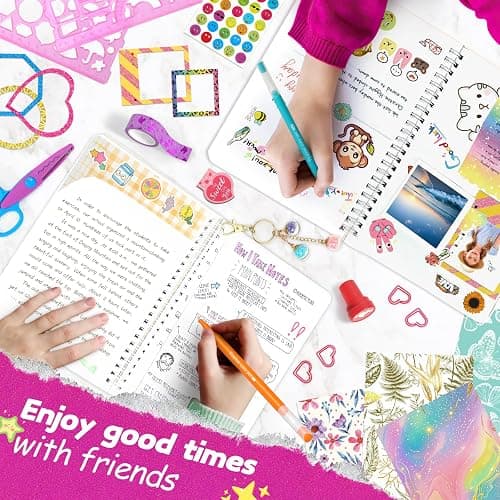 ADUSRIZ 2-Pack DIY Journal Kit for Girls, Journal Set with Stickers, Birthday Gifts for Teen Girls, Decorate Your Planner/Organizer, Journaling Arts Craft Kit, Ideal Gifts for 8-12 13 14 Year Old Girl thumbnail 7