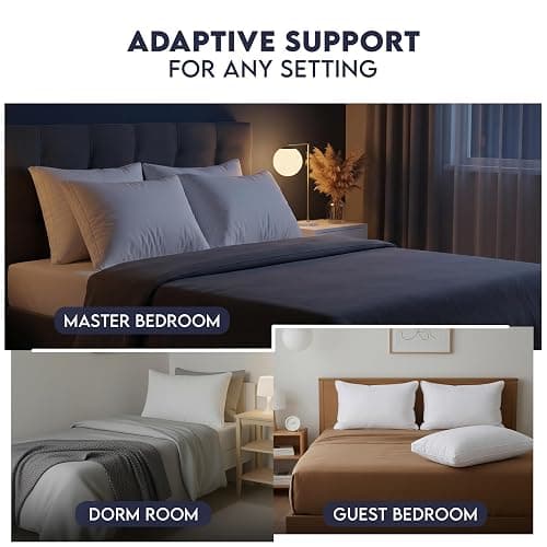 Utopia Bedding Bed Pillows for Sleeping King Size (White), Set of 2, Soft & Fluffy Pillow with Down Alternative Filling, Cooling, Hotel Quality, Gusseted Pillow for Back, Stomach or Side Sleepers | Cotton Blended Down alternative pillows for sleeping, soft fluffy cooling comfort for Back, side & stomach sleepers, 2 pack thumbnail 7