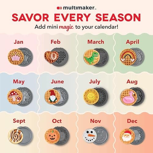 Dash MultiMaker® Mini System Removable Plate Set - Ceramic, Nonstick Replacement Plates for Fun-Shaped Waffle Breakfast - Waffle Maker Not Included - 4-Inch - Two-Pack - Peanuts thumbnail 7