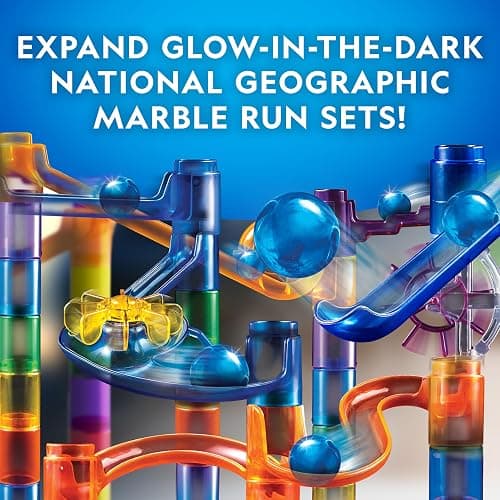 National Geographic Motorized Marble Run 150-Piece Building Set for Kids | Motorized Elevator, 30 Marbles, Storage Bag, Perpetual Motion Machine, Physics Learning, STEM Toy, Marble Maze thumbnail 3