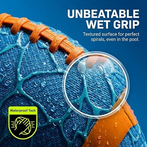 Water Football for Pool & Beach - Best Pool Toys for Kids All Ages - Easy Grip & Soft to Catch Footballs - Fun Outdoor Games Sports Toy - Easter Gifts for Boys 5 6 7 8 9 10 11 12 + Year Old Boy & Girl thumbnail 3