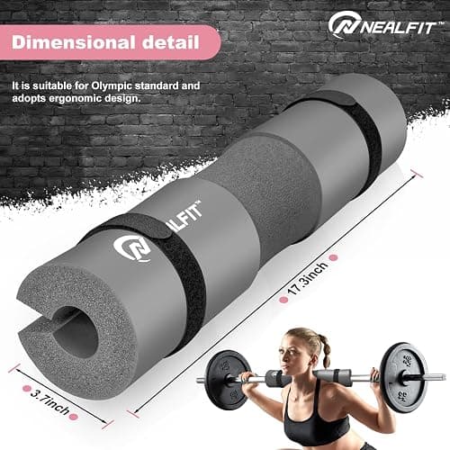 NEALFIT Barbell Pad Squat Pad for Squats—Squat Bar Pad—Great for Weightlifting,Lunges and Hip Thrusts—Foam Sponge Pad—Fit Standard and Olympic Bars Perfectly thumbnail 2