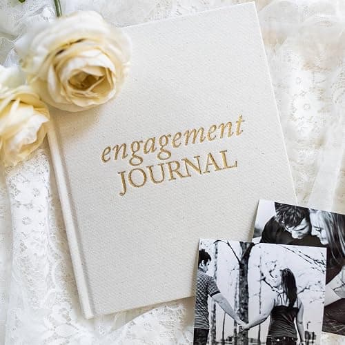 Engagement Journal for Couple - Wedding Journal For Bride To Be w/Prompts, Photos & More - Unique Couples Engagement Scrapbook (Ivory, 69-Pages) thumbnail 4