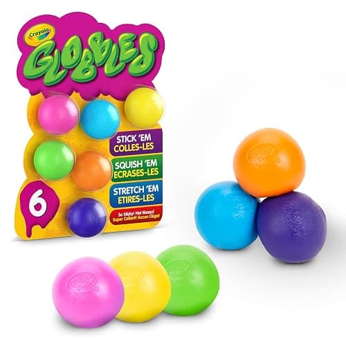 Crayola Globbles Fidget Toy (6ct), Sticky Stress Ball for Adults & Kids, Squishy Balls, Calming Sensory Gifts for Stress Relief thumbnail 2