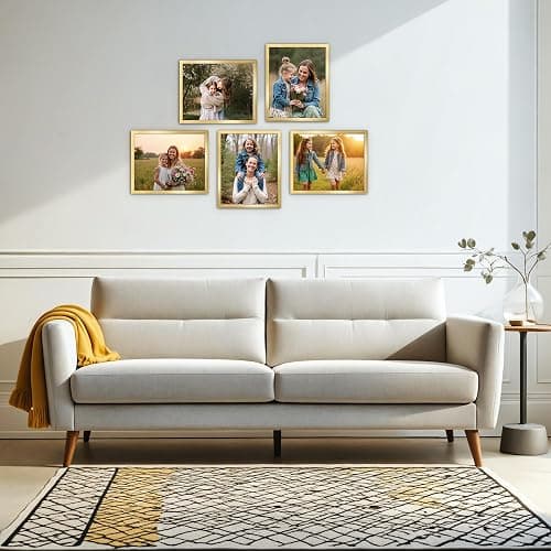 Giftgarden 8.5x11 Picture Frame Gold, 8.5 by 11 Award Certificate Diploma Document Frames for Wall or Tabletop Display, 5 Pack thumbnail 6