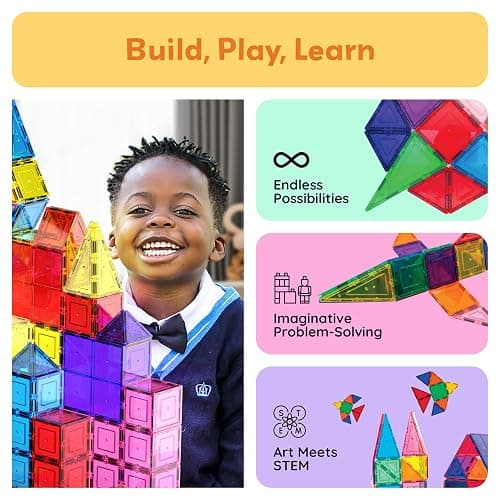 PicassoTiles 100 Piece Set 100pcs Magnet Building Tiles Clear Magnetic 3D Blocks Construction Playboards, Creativity Beyond Imagination, Inspirational, Recreational, Educational Conventional thumbnail 9