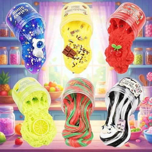 Galaxy Cloud Butter Crunchy Clear Slime Kit 12 Pack, Super Soft Non-Sticky Stress Relief Toy for Kids, DIY Party Favors Goodie Bag Stuffers, Total 29OZ/720ML thumbnail 6
