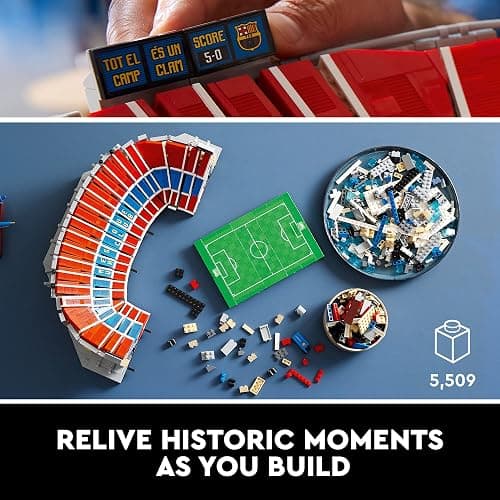 LEGO Icons Camp NOU – FC Barcelona Soccer Stadium 10284 Model Building Kit, Large Construction Set for Adults, Gift Idea thumbnail 3