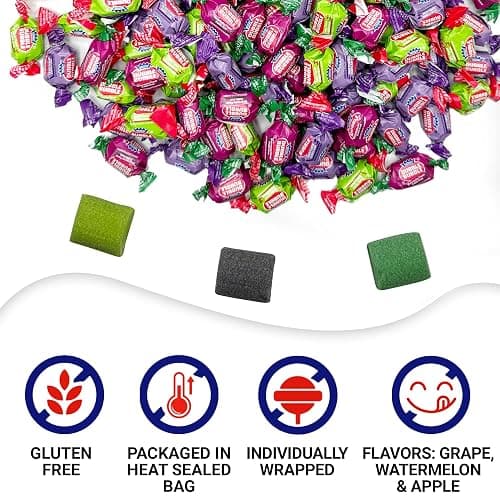 Dubble Bubble Assorted Fruit Flavor Gum - 1 Pound Bulk Bag of 3 Flavor Individually Wrapped Bubble Gum - Grape, Watermelon, Apple - Chewing Bubble Gum Holiday Candy(Approx. 70 Pieces) thumbnail 5