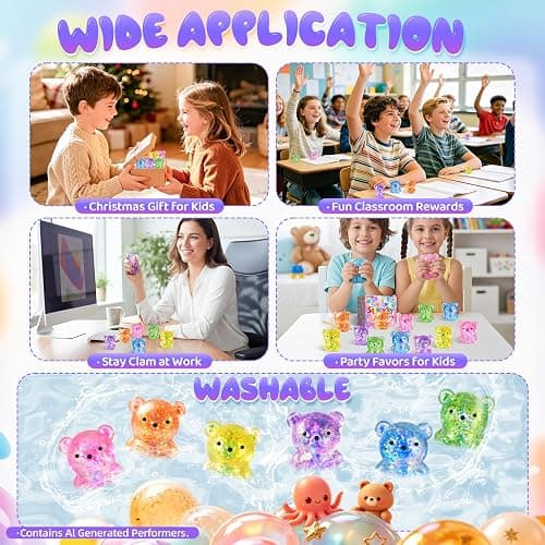 12 Packs Bear Stress Squishy Toys, Cute Squeeze Toys Slow Rising for Kids Adults Anxiety Relief, Squishy Fidget Toys for Party Favors Classroom Prize Box Toys Birthday Gifts (Bear) thumbnail 4