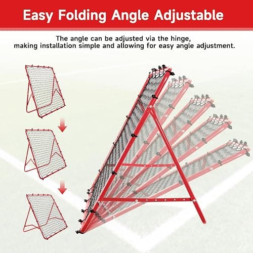Soccer Rebounder Net, Adjustable Angle Football Training Equipment with Steel Frame, Portable Folding Rebound Net for Passing and Control Practice, Easy Setup Outdoor Sports Gear for Youth and Adults thumbnail 4