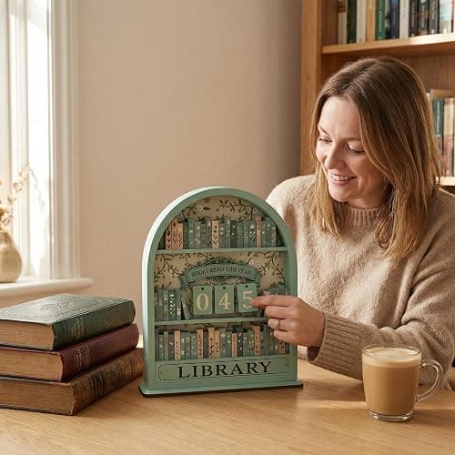 Books Read This Year Sign, Reading Tracker for Home Library Decor, Book Counter for Desk Display, Green Reading Progress Indicator for Book Lovers and Students thumbnail 2