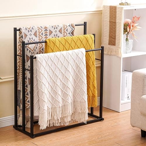 Honiter Towel Racks for Bathroom, 3 Tier Free Standing Towel Rack, Blanket Drying and Display Rack for Oversized Bath Towels Bathroom Accessories, Next to Tub or Shower thumbnail 5