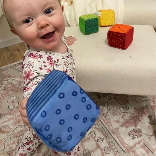 HABA Soft Blocks for Babies 6-12 Months, Happy Quartett Sensory Toy Features a Unique Sound & Texture in All 4 Baby Blocks for 6-12 Months thumbnail 2