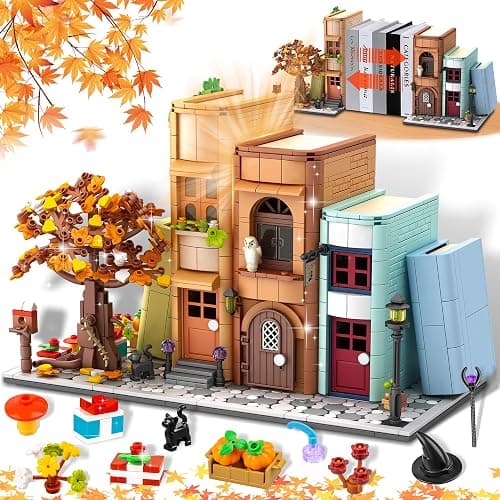 Bookend Magic House Building kit, Home Decorative Bookends for Building Block Toy, Cool Bookshelf Organizer and Home Decor, for Kids & Adult Collector 1488pcs - Image 1