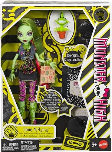 Monster High Boo-riginal Creeproduction Doll, Venus McFlytrap Collectible Reproduction with Doll Stand, Diary, and Pet Chewlian thumbnail 6