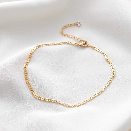 MEVECCO Dainty Gold Chain Choker Necklace 14K Gold Plated Handmade Boho Cute Tiny Beaded Link Choker Necklace Delicate Simple Minimalist Choker Necklace for Women thumbnail 7