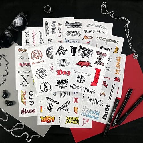 BulbaCraft 100Pcs Heavy Metal Band Stickers, Rock Stickers, Heavy Metal Gifts for Men and Women, Rock Decals, Waterproof Decals, Guitar Emblems, Music Emblems, Gifts for Women & Men thumbnail 9