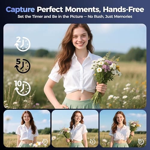 Digital Camera 4K for Photography Vlogging: 64MP Cameras for Video - 16X Zoom Photo Camera Gifts for Teens Ages 8-18 - 180°Flip Screen Compact Cámara - Point and Shoot Digital Cameras for YouTube thumbnail 8