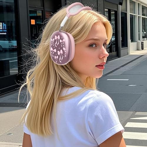 BlHMCASE Headphone Cover for AirPods Max, Cute Kawaii Ribbon Bow Clear Ear Cups Covers, Pink Silicone Ear Pad Case Headband Cover for Apple AirPods Max thumbnail 2