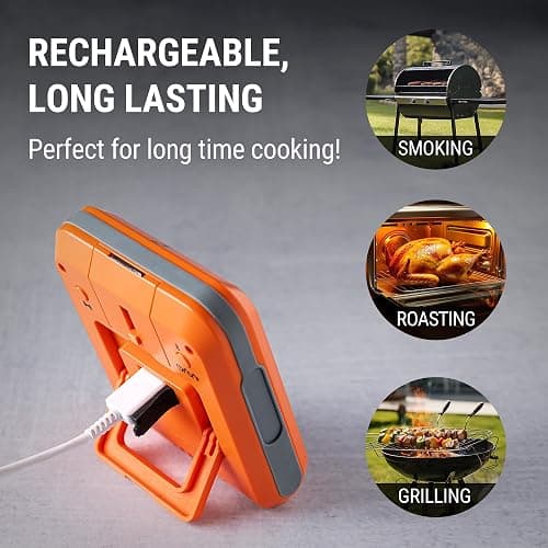 ThermoPro 650 ft Wireless Meat Thermometer Digital for Grilling and Smoking, 2 Probes Bluetooth Meat Thermometer for Cooking Turkey Fish Beef, Rechargeable Smoker Accessories for BBQ Oven thumbnail 8