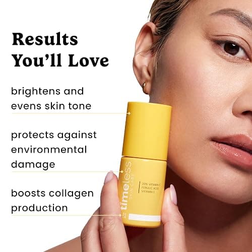 Timeless Skin Care Vitamin C Serum with Vitamin E & Ferulic Acid - Brightening Serum - for Oily & Dry Skin - Fragrance-Free - 1 oz thumbnail 6