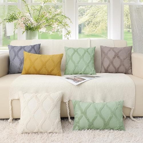 decorUhome Spring Throw Pillow Covers 12x20 Inch Set of 2, Soft Plush Faux Fur Wool Lumbar Light Pink Couch Pillow Covers, Decorative Neutral Pillow Cases for Bed Sofa Living Room Valentines Decor thumbnail 9