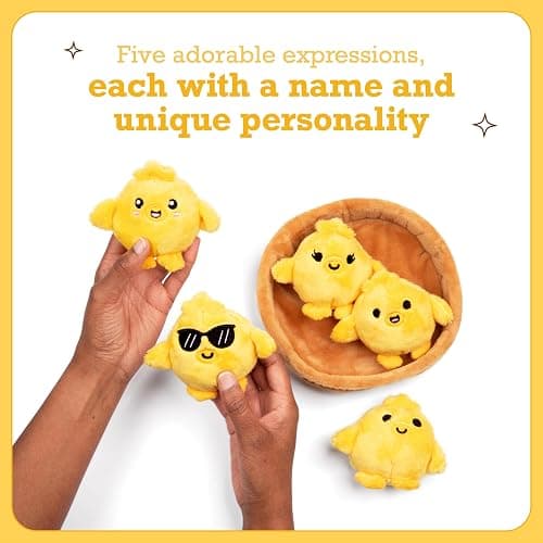 Emotional Support Chickies by Relatable, Cuddly Stuffed Animals and Toys, Squishy Toys and Plushies, Great Gift Ideas for Loved Ones of All Ages, Includes 5 Plushies with Carrying Basket thumbnail 6