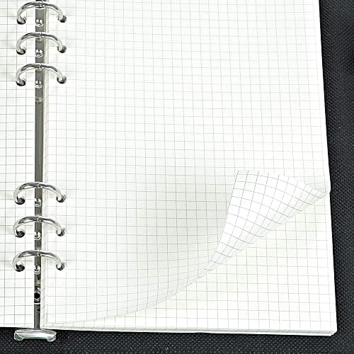 135 Blätter A5 Papier Kariert, OVISEEN 6 Löcher A5Nachfüllpapier Nachfüllbare Refill Paper Nachfülleinlagen für Notizbuch, Tagbuch, Skizze, Malerei(3 Packungen) thumbnail 7