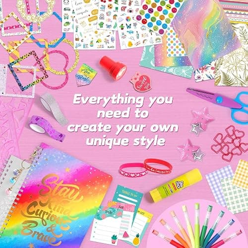 ADUSRIZ 2-Pack DIY Journal Kit for Girls, Journal Set with Stickers, Birthday Gifts for Teen Girls, Decorate Your Planner/Organizer, Journaling Arts Craft Kit, Ideal Gifts for 8-12 13 14 Year Old Girl thumbnail 4