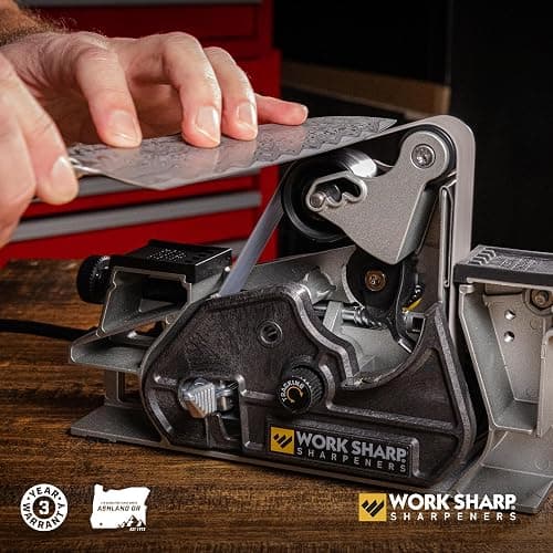 Work Sharp Ken Onion Elite Mk2 Electric Knife Sharpener, Adjustable Angle | Powered Professional Belt System, Sharpens Scissors, Serrated and Tools, Blade Grinder, Variable Speed thumbnail 7