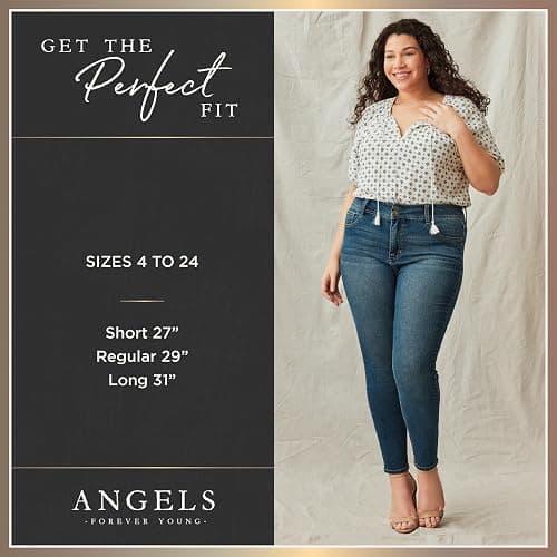 Angels Forever Young Curvy Skinny Jeans for Women, Denim with Contour Waistband thumbnail 7