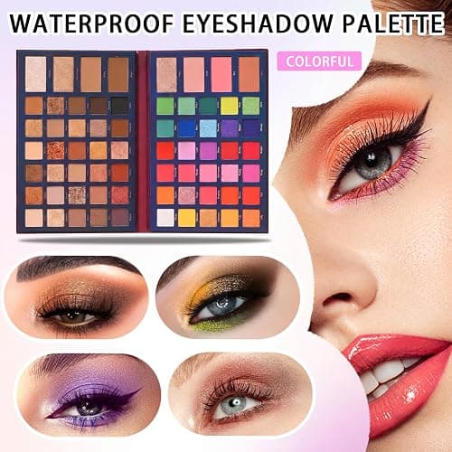 PPPanYiDi 68 Colors Eyeshadow Palette,Matte Glitter Eyeshadow Makeup Palette with Eyeshadow Brush,Highly Pigmented Colorful Shimmer Eye Shadow Palette Makeup Kit for Women thumbnail 2