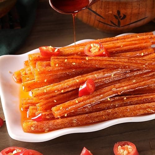 Spicy Strips,Latiao,6 Packs Chinese Spicy Sticks,Chinese Classic Piquancy Leisure Latiao Snack Individual Package(2.4 ounces perpack) (Latiao-M) thumbnail 5