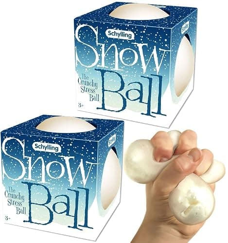 Schylling Snow Ball (NeeDoh) Crunchy, Squishy, Squeezy, Stretchy Stress Balls Gift Set Bundle - 2 Pack - Image 1