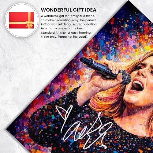 Adele Signed Poster Print - Limited Edition Autograph Fan Gift – Collectible Memorabilia Art Style Wall Art Merchandise (A4 Unframed) thumbnail 4
