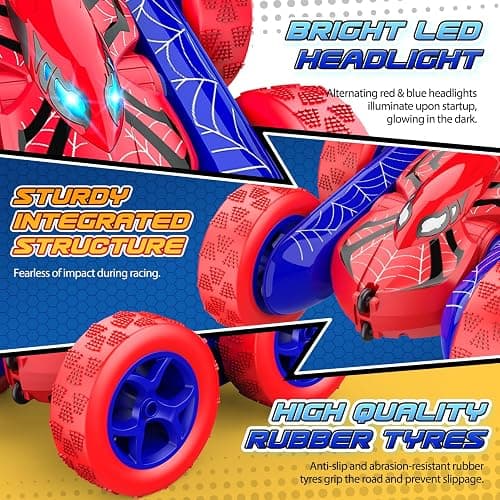 Excitobo Remote Control Car,RC Cars for 4 5 6 7 8 9 10 11 12 Year Old Boy Double Sided 360°Flip 4WD Rechargeable Drift RC Race Car Boys Toys Birthday Gifts Christmas Basket Stuffers for Kids Age 4-12 thumbnail 5
