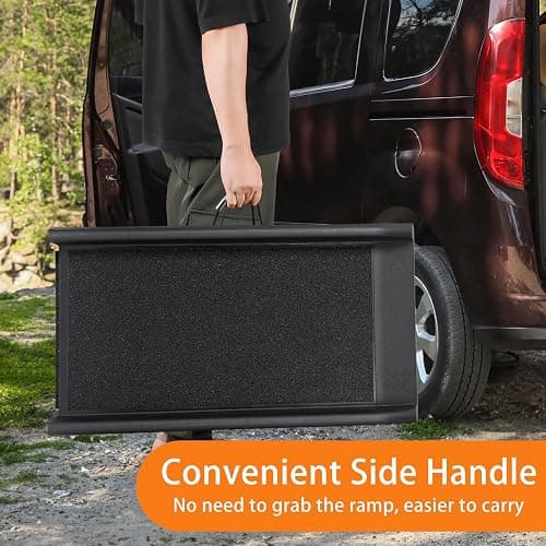 JupiterForce Folding Dog Ramp for Car, Non-Slip Pet Ramp with High Traction Surface, Portable & Lightweight Dog Ramps for SUV, Truck & Bed, Supports Large & Small Dogs thumbnail 5