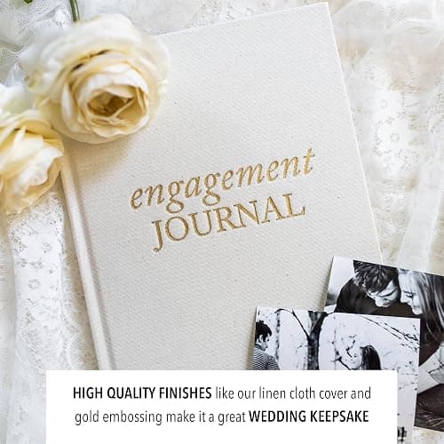 Engagement Journal for Couple - Wedding Journal For Bride To Be w/Prompts, Photos & More - Unique Couples Engagement Scrapbook (Ivory, 69-Pages) thumbnail 3