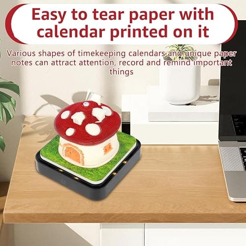 3D Calendar 2026 Tear Pad, Time Piece Calendar 2026, Tear-Away 3D Memo Artsy Pad, Creative Green Mushroom House Desk Calendar w LED Lights, Cute Paper Carving Art Notepad for Thanksgiving Christmas Desktop Decor Gift thumbnail 6