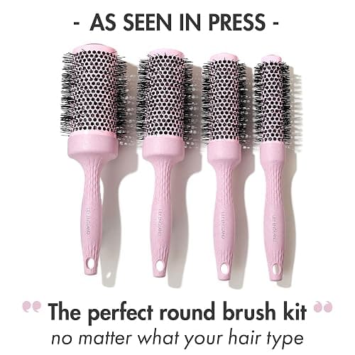Lily England Round Blow Dry Brush Set for Women - Perfect for Voluminous Blowouts - Ceramic Ionic Technology - Luxury Gift for Her (Pink) thumbnail 2